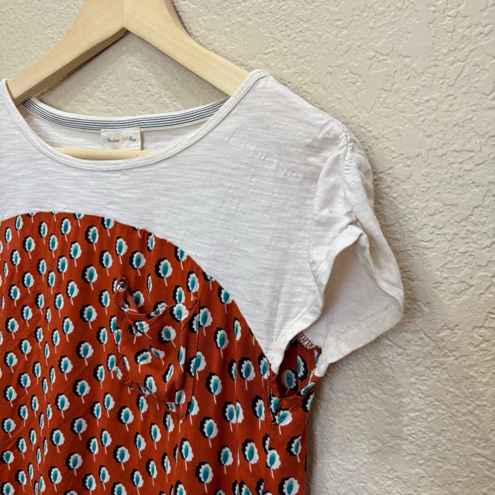 Anthropologie | Meadow Rue Mixed Media Pocket Pattern Drop Tee Size XS Boho - Picture 6 of 12